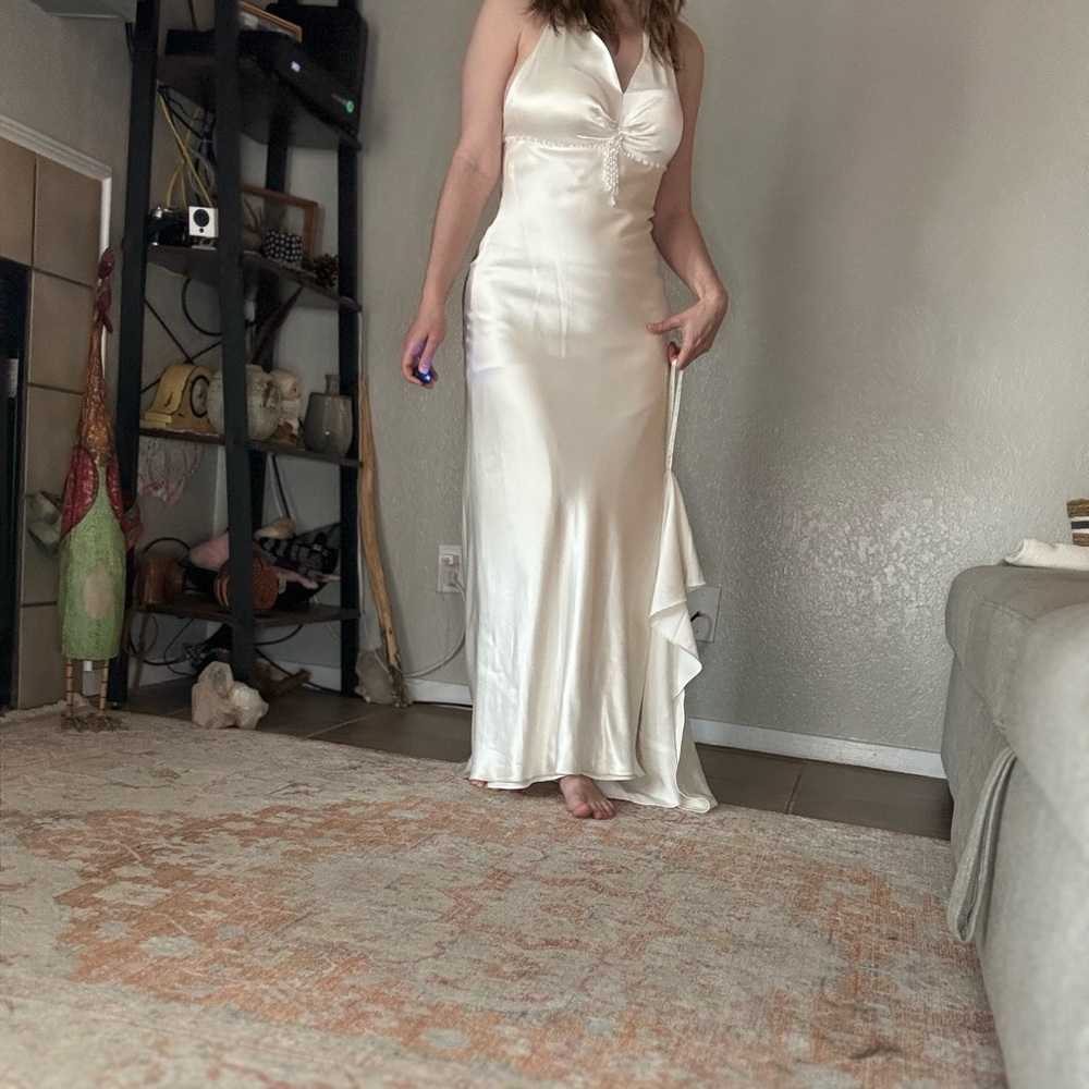 David’s Bridal Elegant Cream Gown